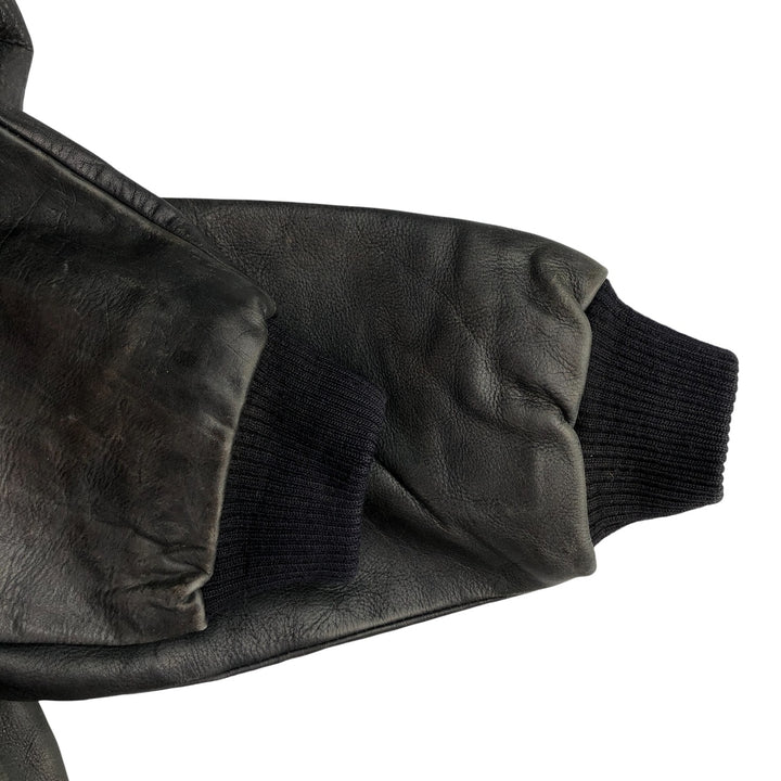 THE PILOT A-2 Leather Flight Jacket, Men's Size Small, Vintage genuine leather black type Vintage Second Hand
