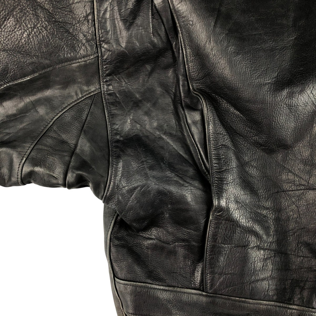 THE PILOT A-2 Leather Flight Jacket, Men's Size Small, Vintage genuine leather black type Vintage Second Hand