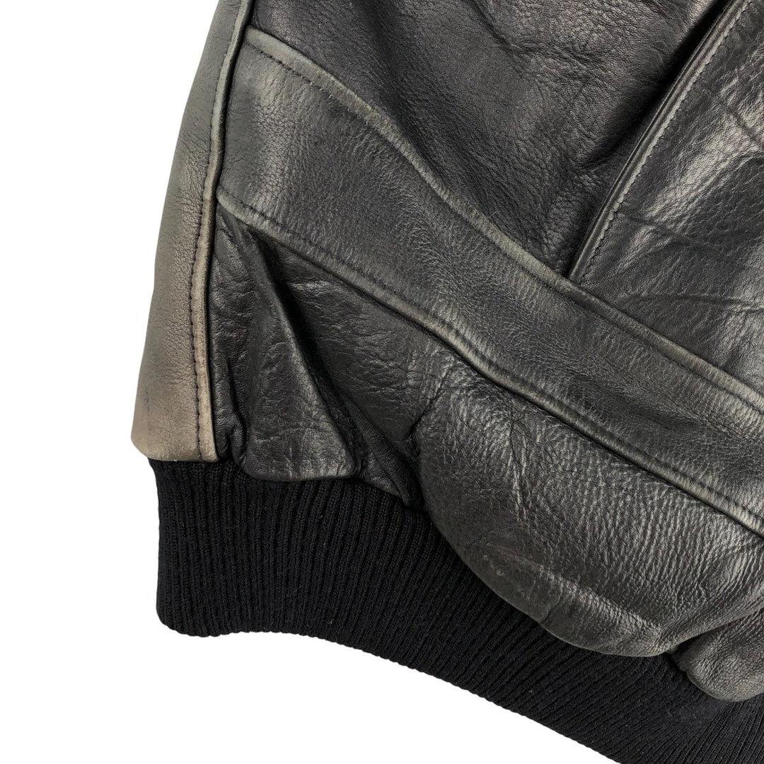 THE PILOT A-2 Leather Flight Jacket, Men's Size Small, Vintage genuine leather black type Vintage Second Hand