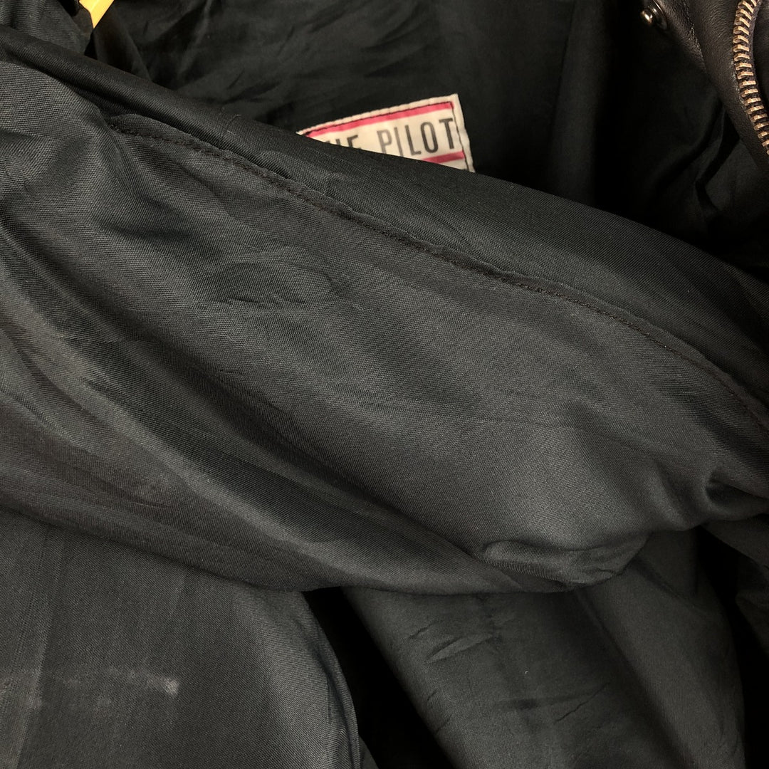 THE PILOT A-2 Leather Flight Jacket, Men's Size Small, Vintage genuine leather black type Vintage Second Hand