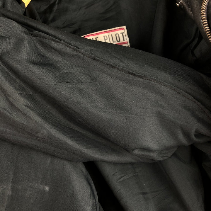 THE PILOT A-2 Leather Flight Jacket, Men's Size Small, Vintage genuine leather black type Vintage Second Hand