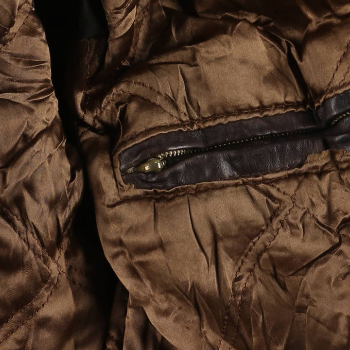 REDSKINS Leather Flight Jacket, Made in France, Men's Size L, Vintage Genuine Leather Cowhide brown type Vintage Second Hand