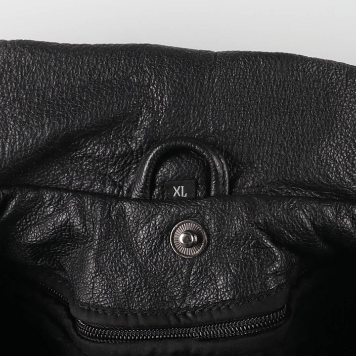 A-2 type leather flight jacket, men's XL size Genuine Leather Cowhide black type Vintage Second Hand