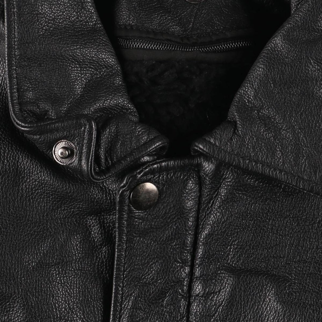 A-2 type leather flight jacket, men's XL size Genuine Leather Cowhide black type Vintage Second Hand