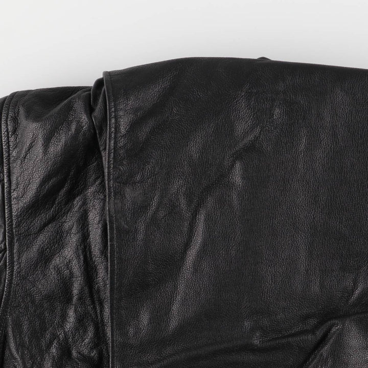 A-2 type leather flight jacket, men's XL size Genuine Leather Cowhide black type Vintage Second Hand