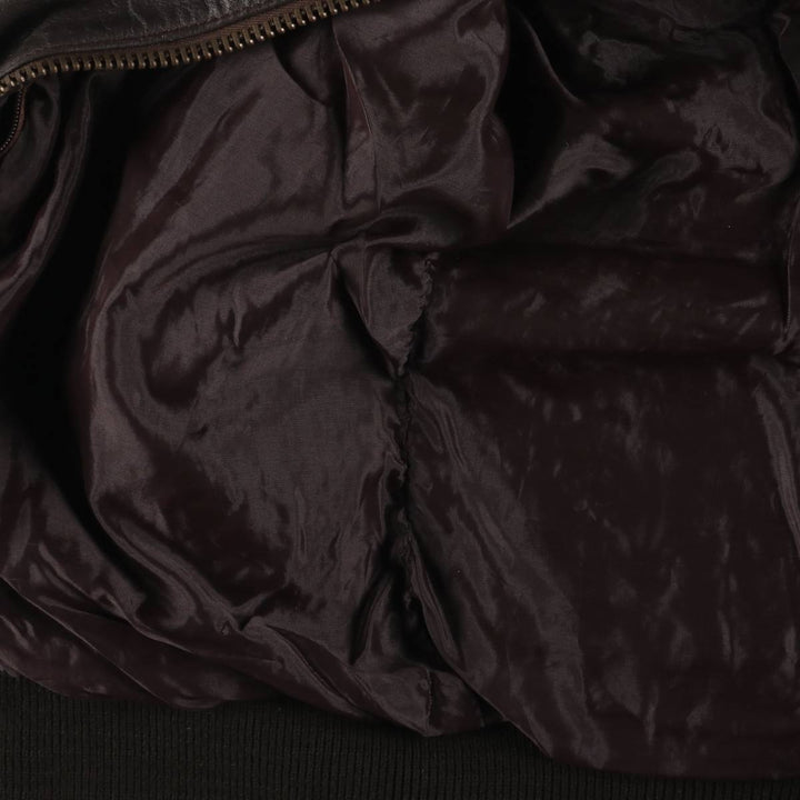A-2 type padded leather flight jacket, men's size XL Genuine Leather Cowhide brown type Vintage Second Hand