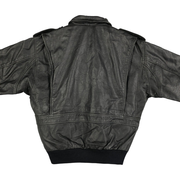 A-2 type leather flight jacket, men's XL size genuine leather black type Vintage Second Hand