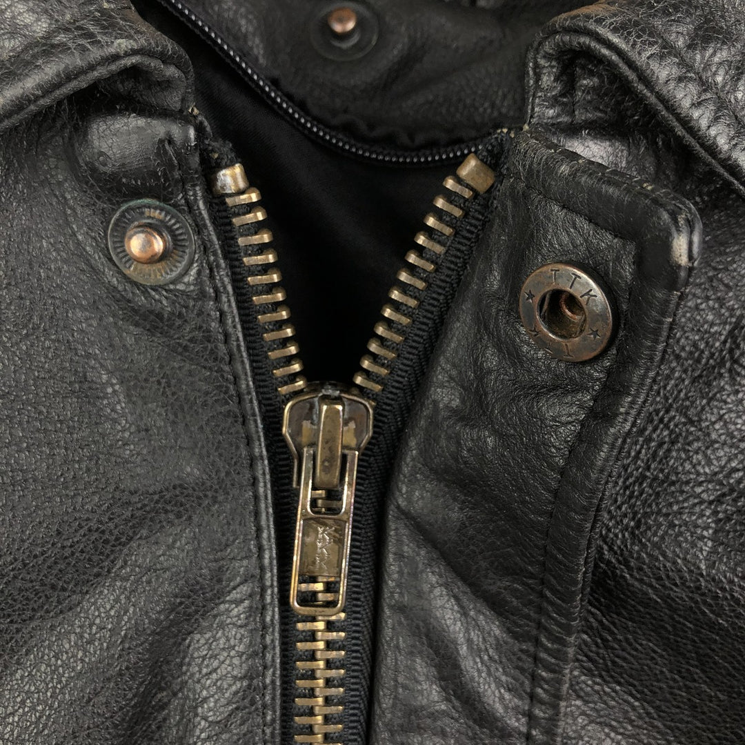 A-2 type leather flight jacket, men's XL size genuine leather black type Vintage Second Hand