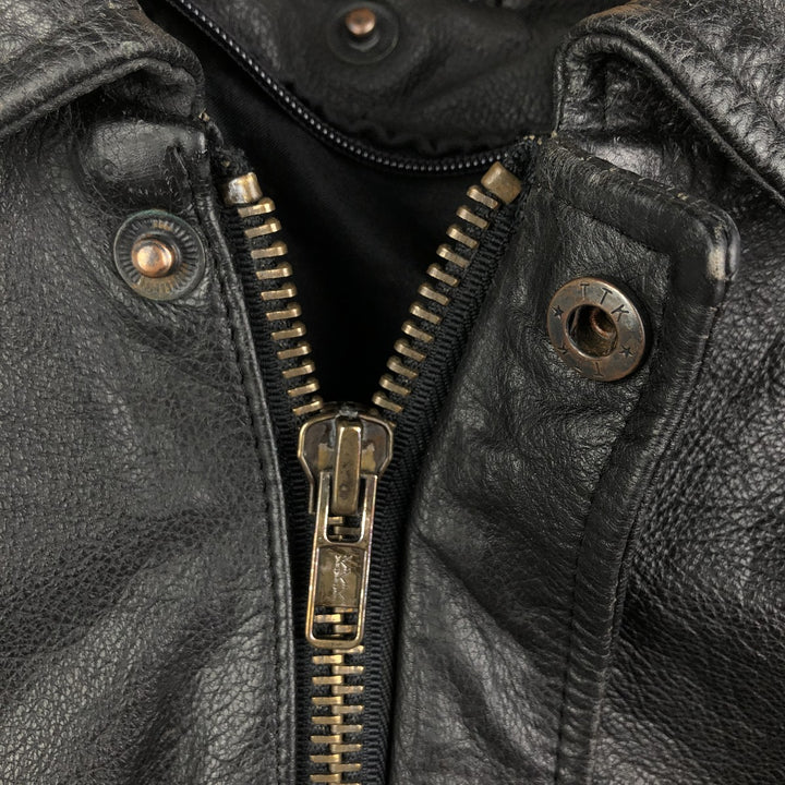 A-2 type leather flight jacket, men's XL size genuine leather black type Vintage Second Hand