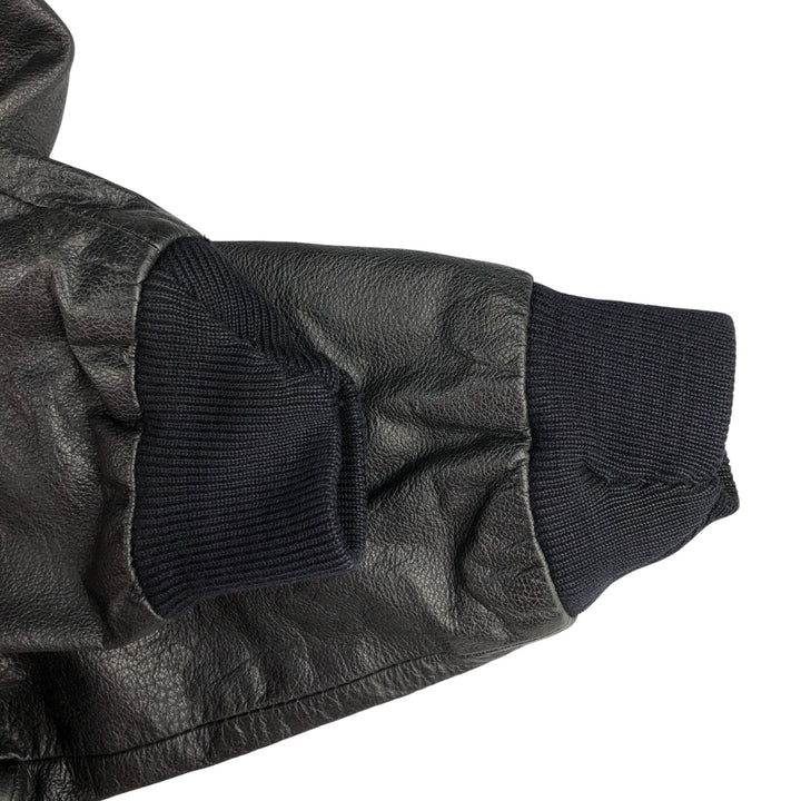 A-2 type leather flight jacket, men's XL size genuine leather black type Vintage Second Hand