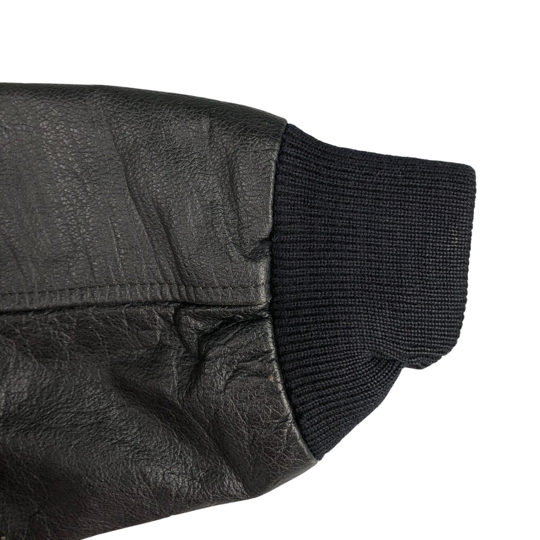 A-2 type leather flight jacket, men's XL size genuine leather black type Vintage Second Hand