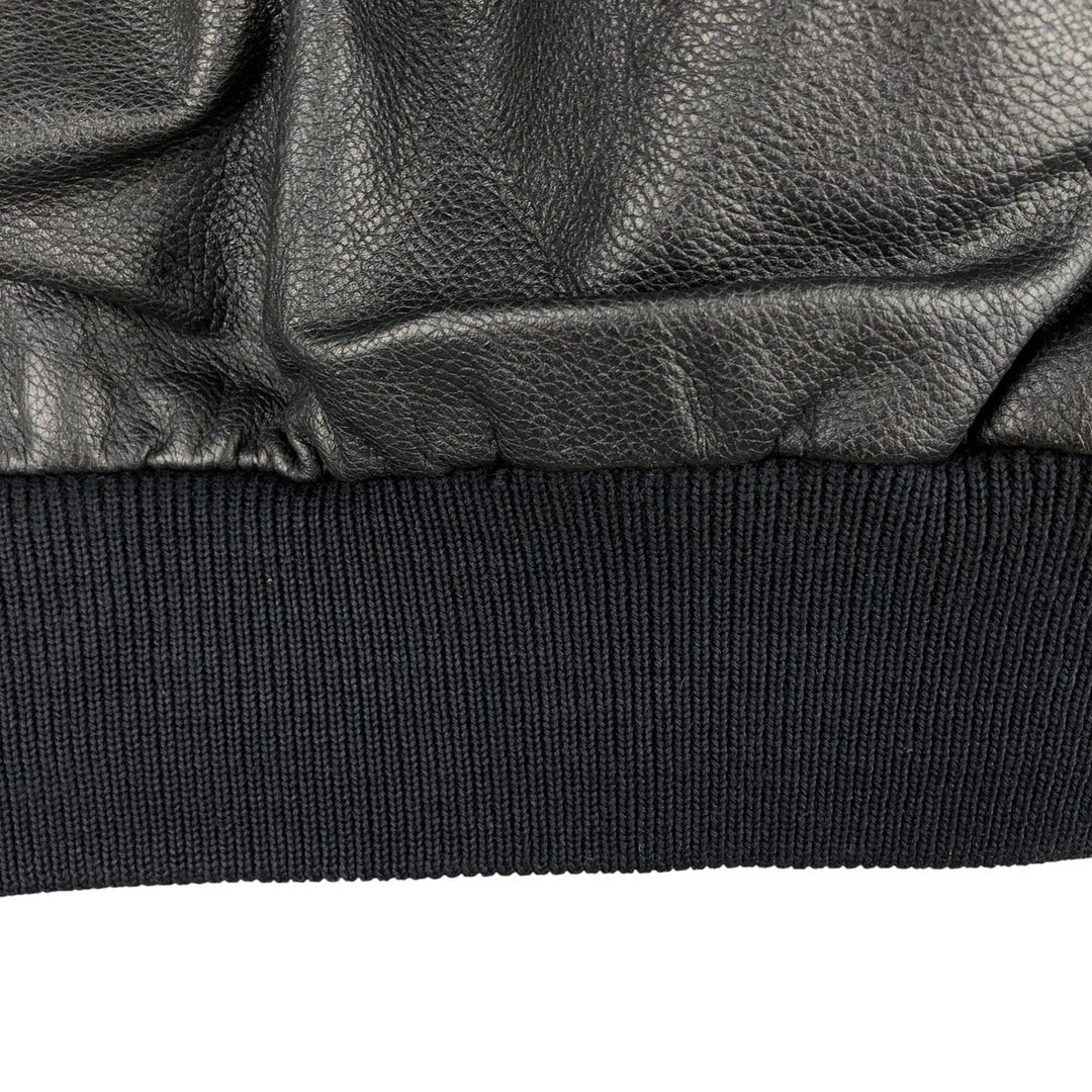 A-2 type leather flight jacket, men's XL size genuine leather black type Vintage Second Hand