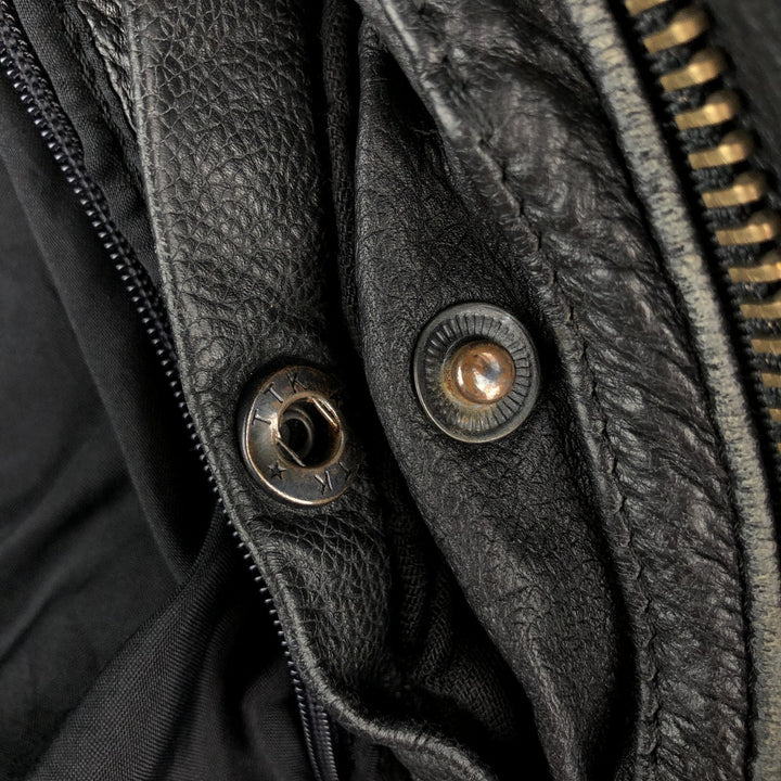 A-2 type leather flight jacket, men's XL size genuine leather black type Vintage Second Hand