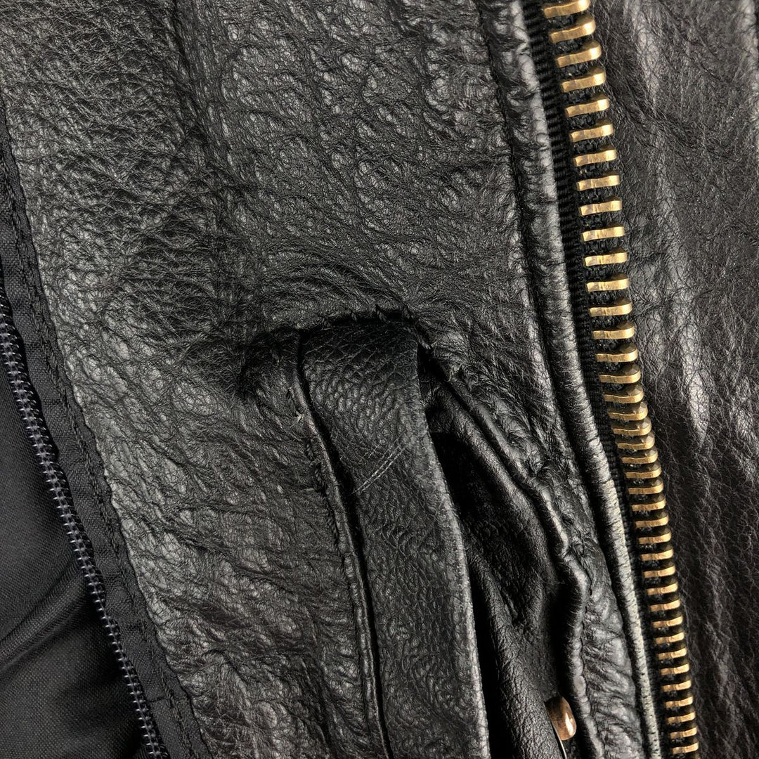 A-2 type leather flight jacket, men's XL size genuine leather black type Vintage Second Hand