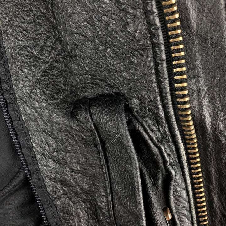 A-2 type leather flight jacket, men's XL size genuine leather black type Vintage Second Hand