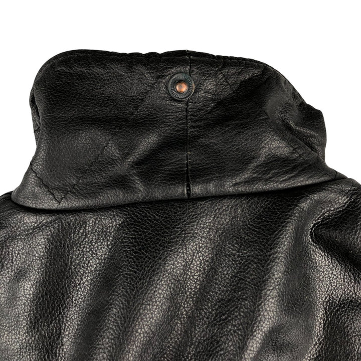 A-2 type leather flight jacket, men's XL size genuine leather black type Vintage Second Hand