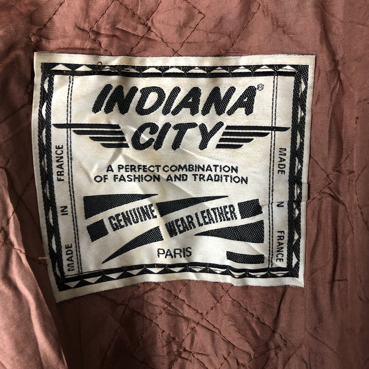 INDIANA CITY A-2 Leather Flight Jacket, Made in France, Men's XL genuine leather brown type Vintage Second Hand