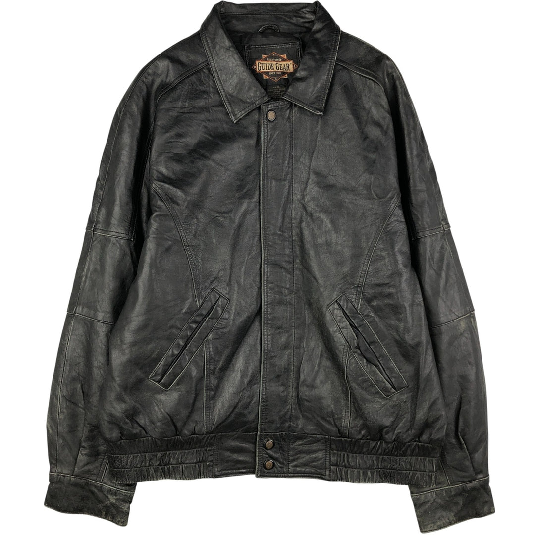 GUIDE GEAR Swing Top Type Padded Leather Blouson, Men's Size XL genuine leather black type Vintage Second Hand