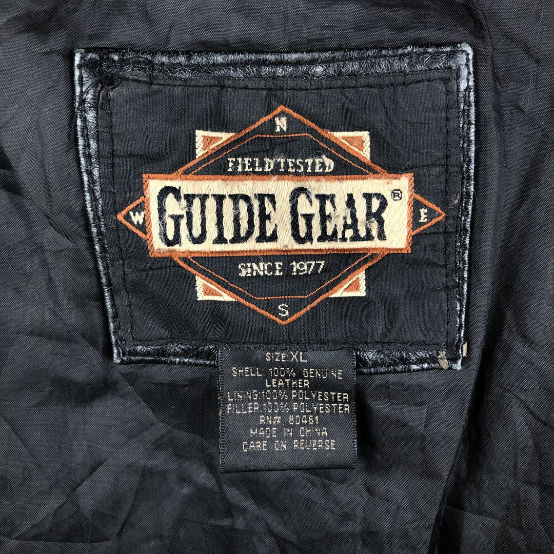 GUIDE GEAR Swing Top Type Padded Leather Blouson, Men's Size XL genuine leather black type Vintage Second Hand