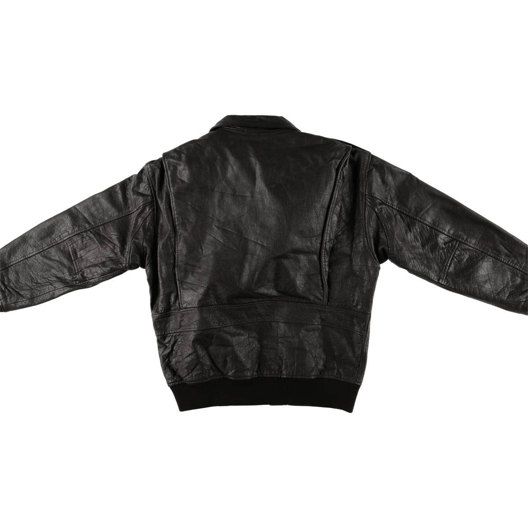 Vintage A-2 Leather Flight Jacket, Men's Size L Genuine Leather Cowhide black type Vintage Second Hand