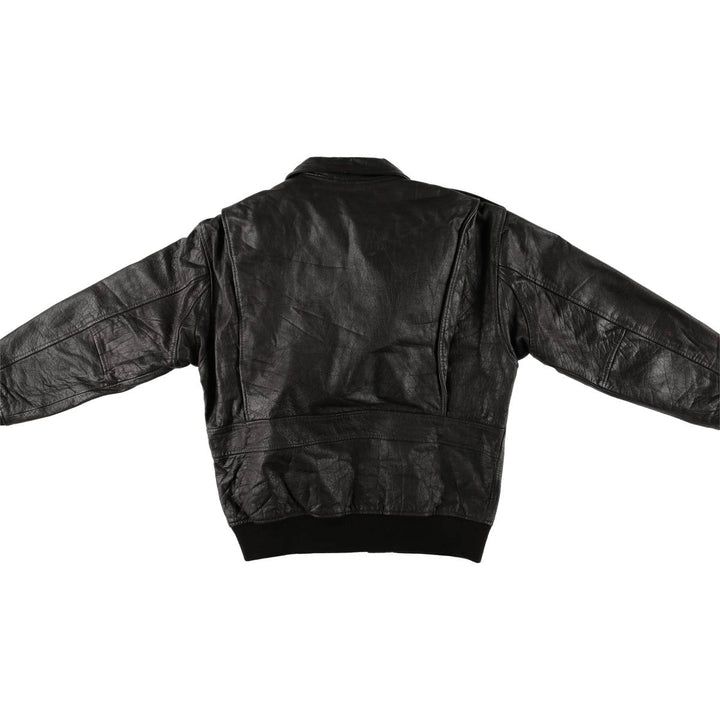 Vintage A-2 Leather Flight Jacket, Men's Size L Genuine Leather Cowhide black type Vintage Second Hand