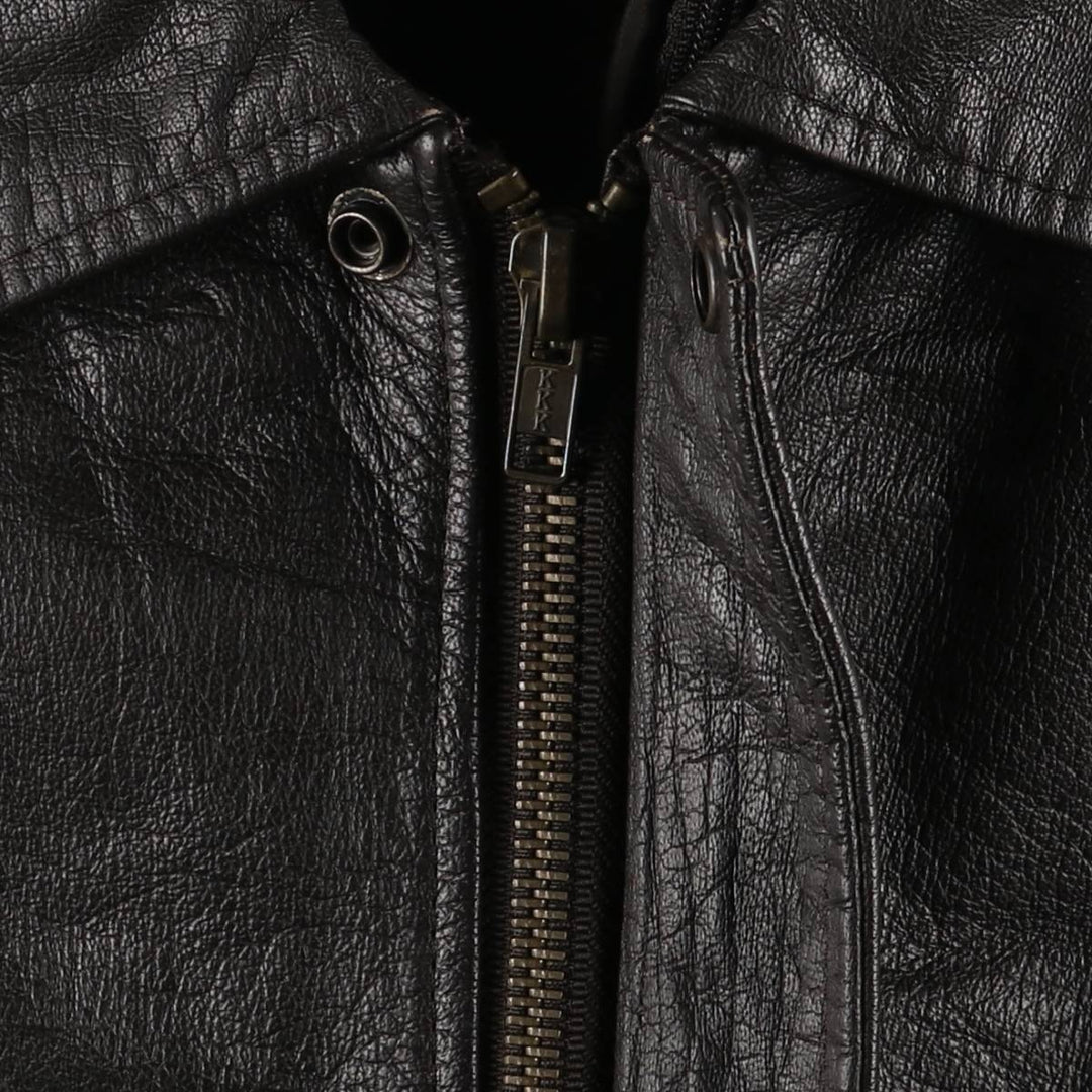 Vintage A-2 Leather Flight Jacket, Men's Size L Genuine Leather Cowhide black type Vintage Second Hand