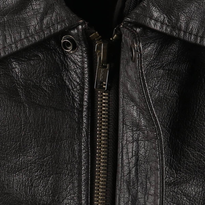 Vintage A-2 Leather Flight Jacket, Men's Size L Genuine Leather Cowhide black type Vintage Second Hand
