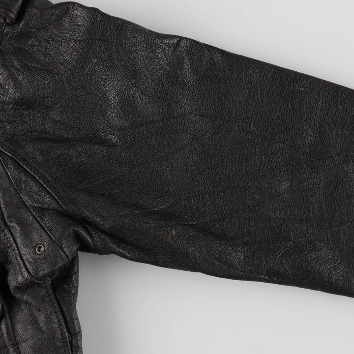 Vintage A-2 Leather Flight Jacket, Men's Size L Genuine Leather Cowhide black type Vintage Second Hand