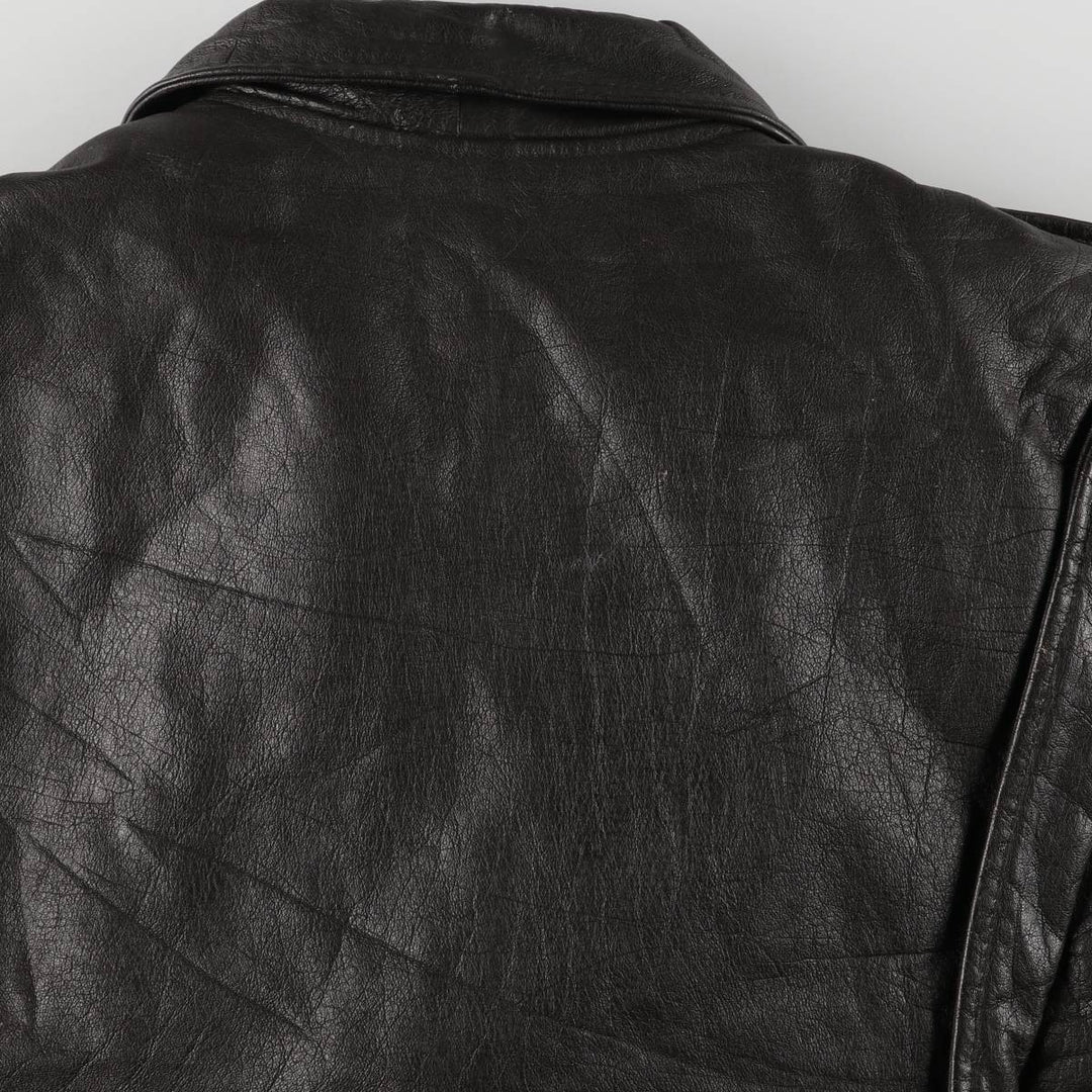 Vintage A-2 Leather Flight Jacket, Men's Size L Genuine Leather Cowhide black type Vintage Second Hand
