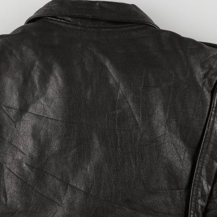 Vintage A-2 Leather Flight Jacket, Men's Size L Genuine Leather Cowhide black type Vintage Second Hand