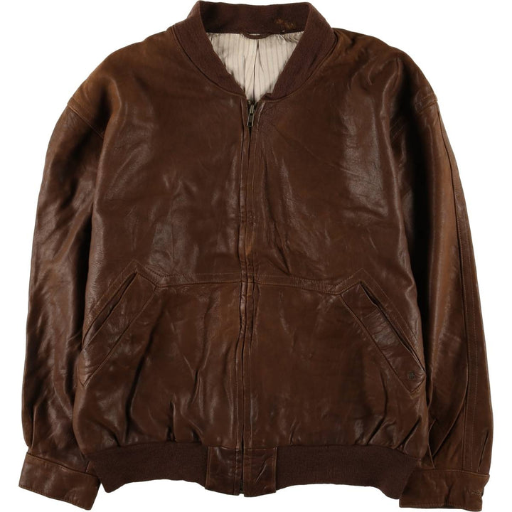 Vintage leather jacket, men's size XL genuine leather brown type Vintage Second Hand