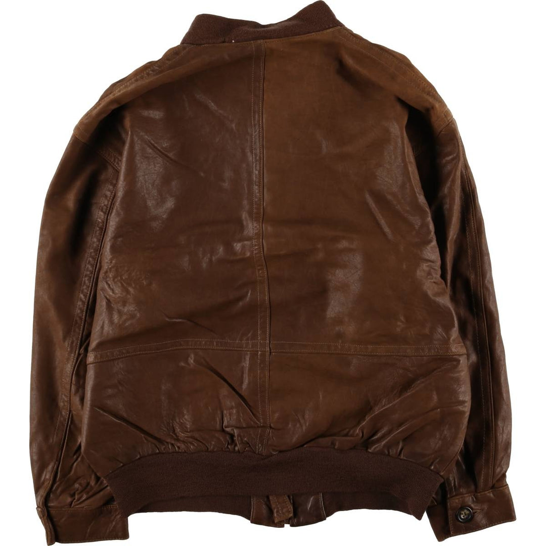 Vintage leather jacket, men's size XL genuine leather brown type Vintage Second Hand