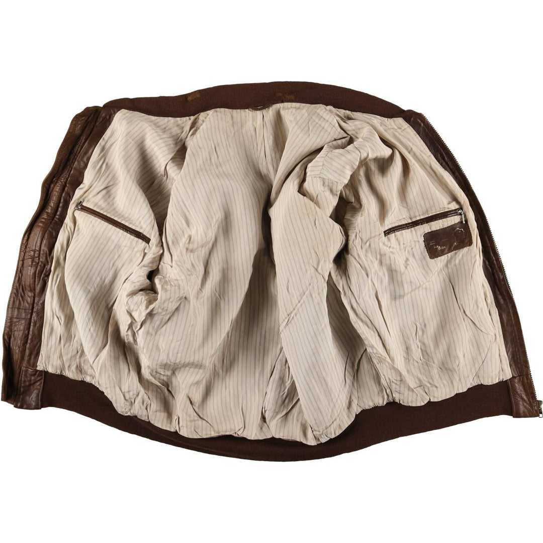 Vintage leather jacket, men's size XL genuine leather brown type Vintage Second Hand