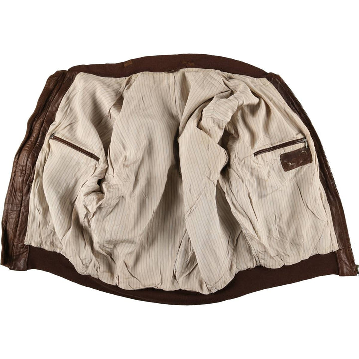 Vintage leather jacket, men's size XL genuine leather brown type Vintage Second Hand
