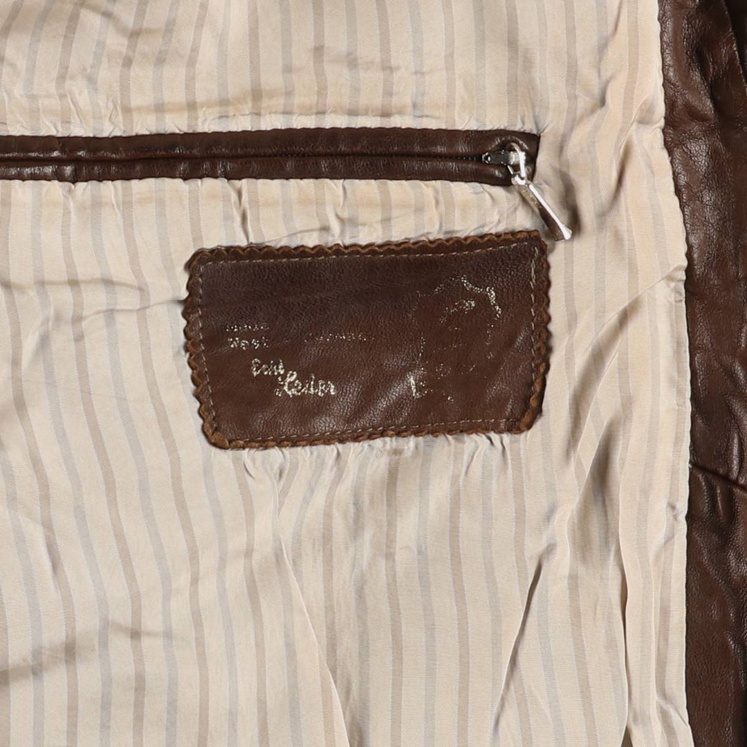 Vintage leather jacket, men's size XL genuine leather brown type Vintage Second Hand