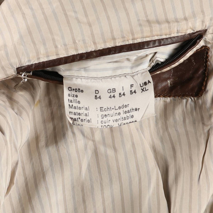 Vintage leather jacket, men's size XL genuine leather brown type Vintage Second Hand