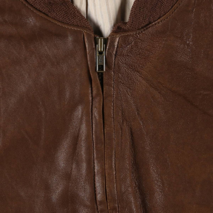 Vintage leather jacket, men's size XL genuine leather brown type Vintage Second Hand