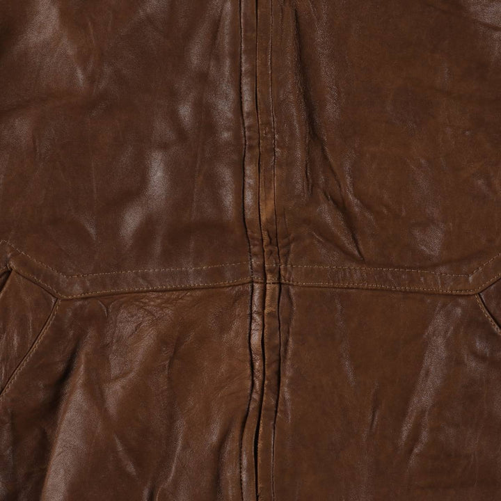 Vintage leather jacket, men's size XL genuine leather brown type Vintage Second Hand