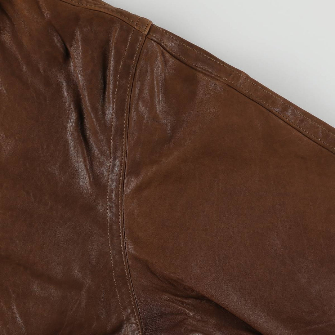 Vintage leather jacket, men's size XL genuine leather brown type Vintage Second Hand