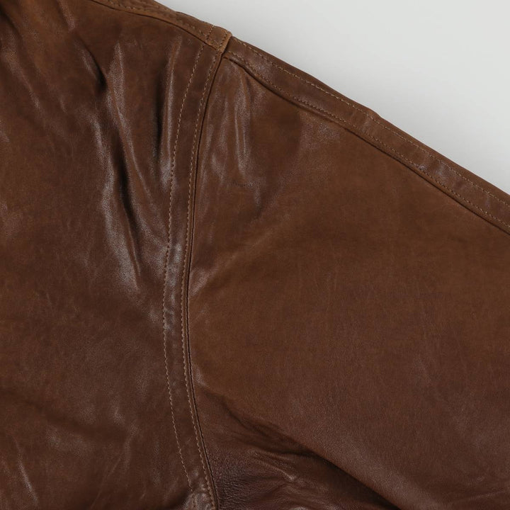 Vintage leather jacket, men's size XL genuine leather brown type Vintage Second Hand