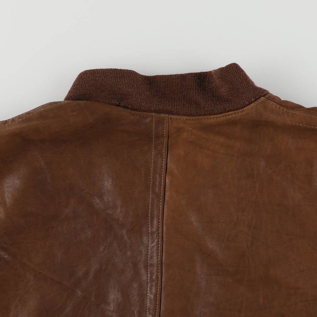 Vintage leather jacket, men's size XL genuine leather brown type Vintage Second Hand