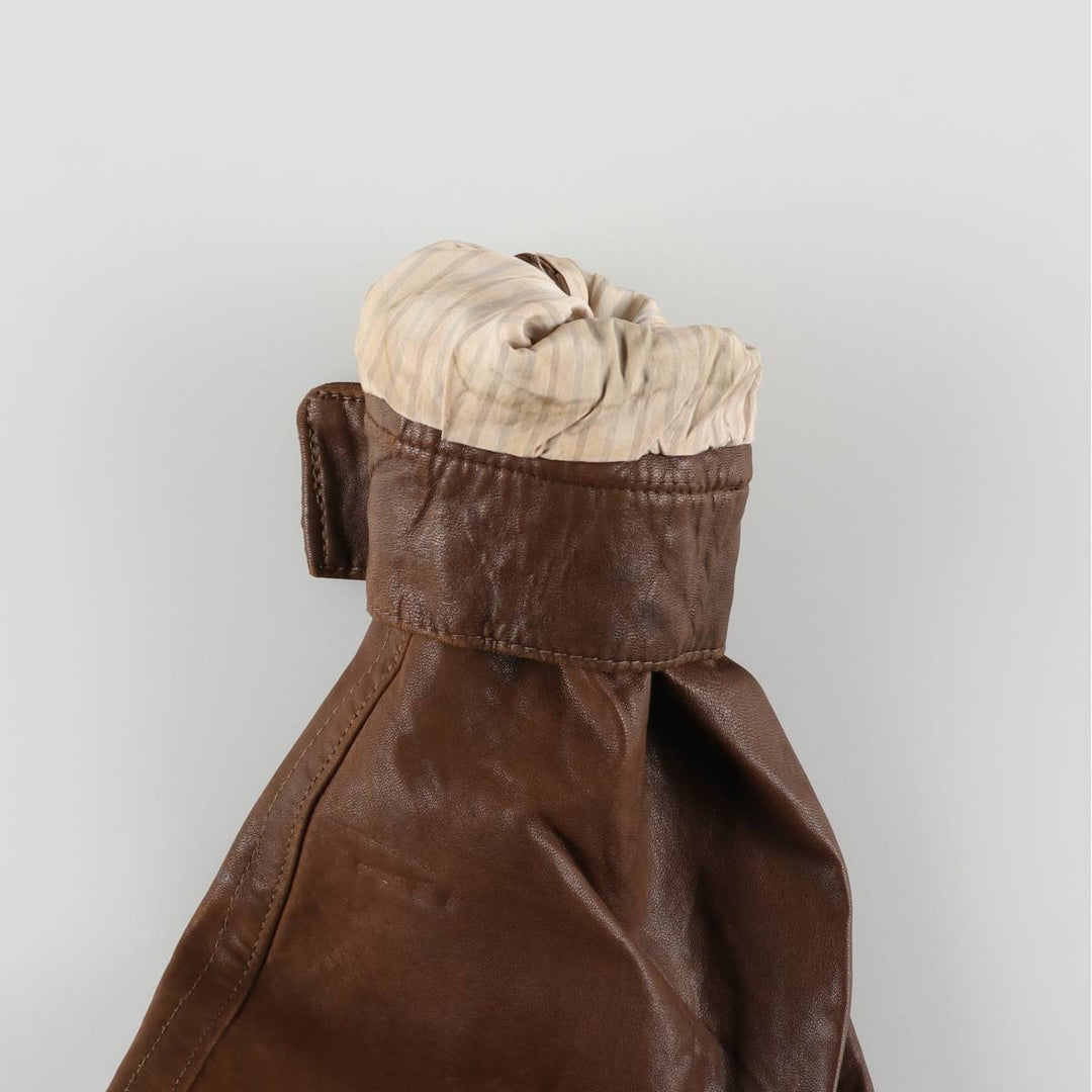 Vintage leather jacket, men's size XL genuine leather brown type Vintage Second Hand