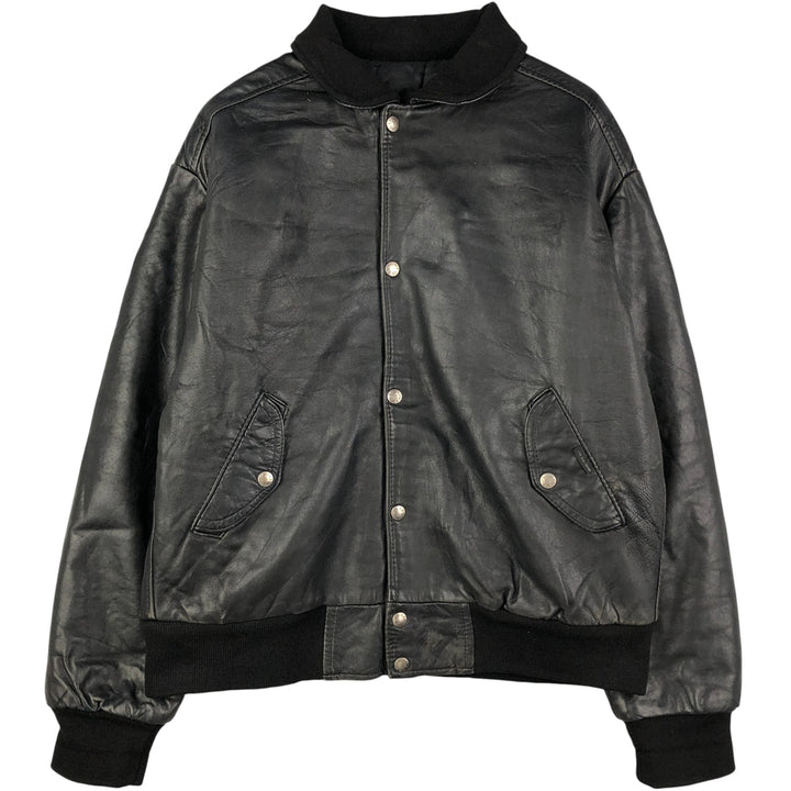 Vintage French leather jacket, size L, men's size L genuine leather black type Vintage Second Hand