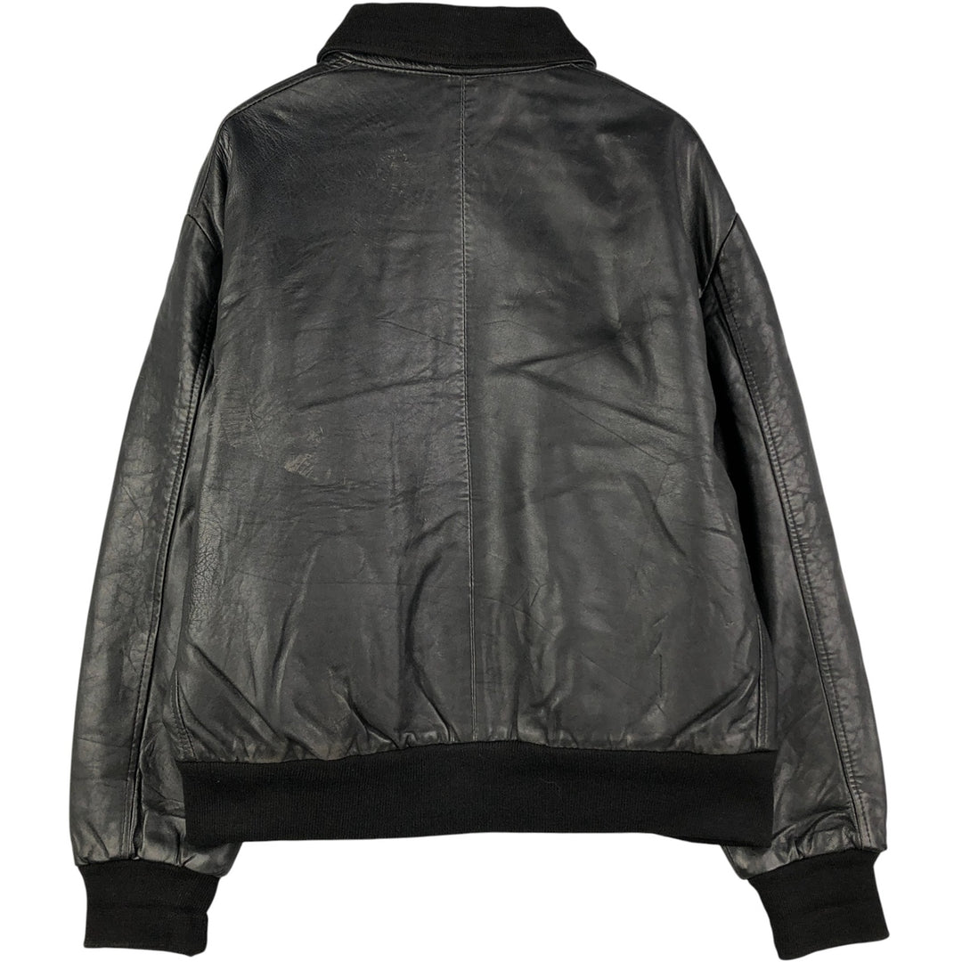 Vintage French leather jacket, size L, men's size L genuine leather black type Vintage Second Hand