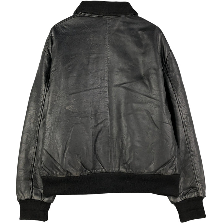 Vintage French leather jacket, size L, men's size L genuine leather black type Vintage Second Hand