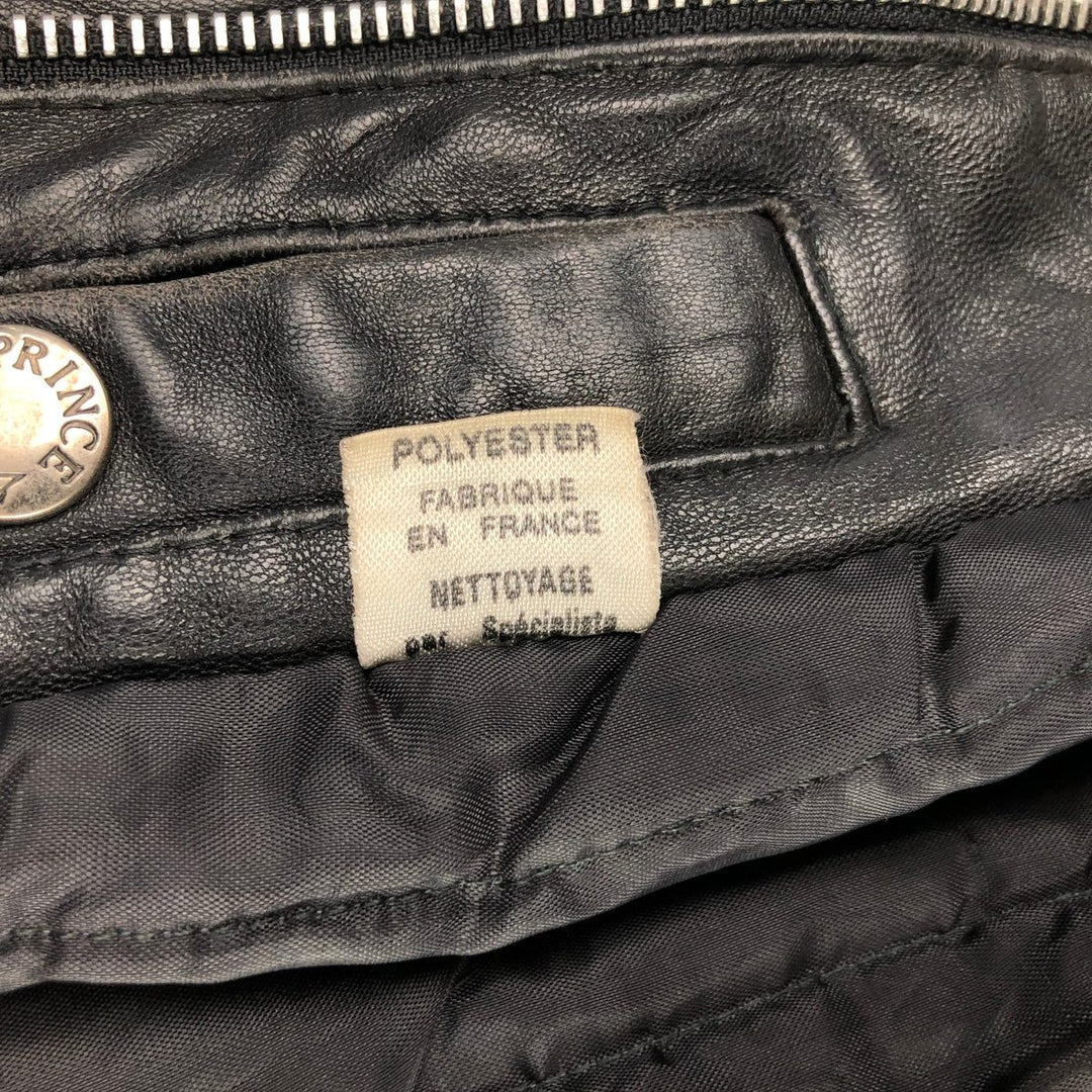 Vintage French leather jacket, size L, men's size L genuine leather black type Vintage Second Hand
