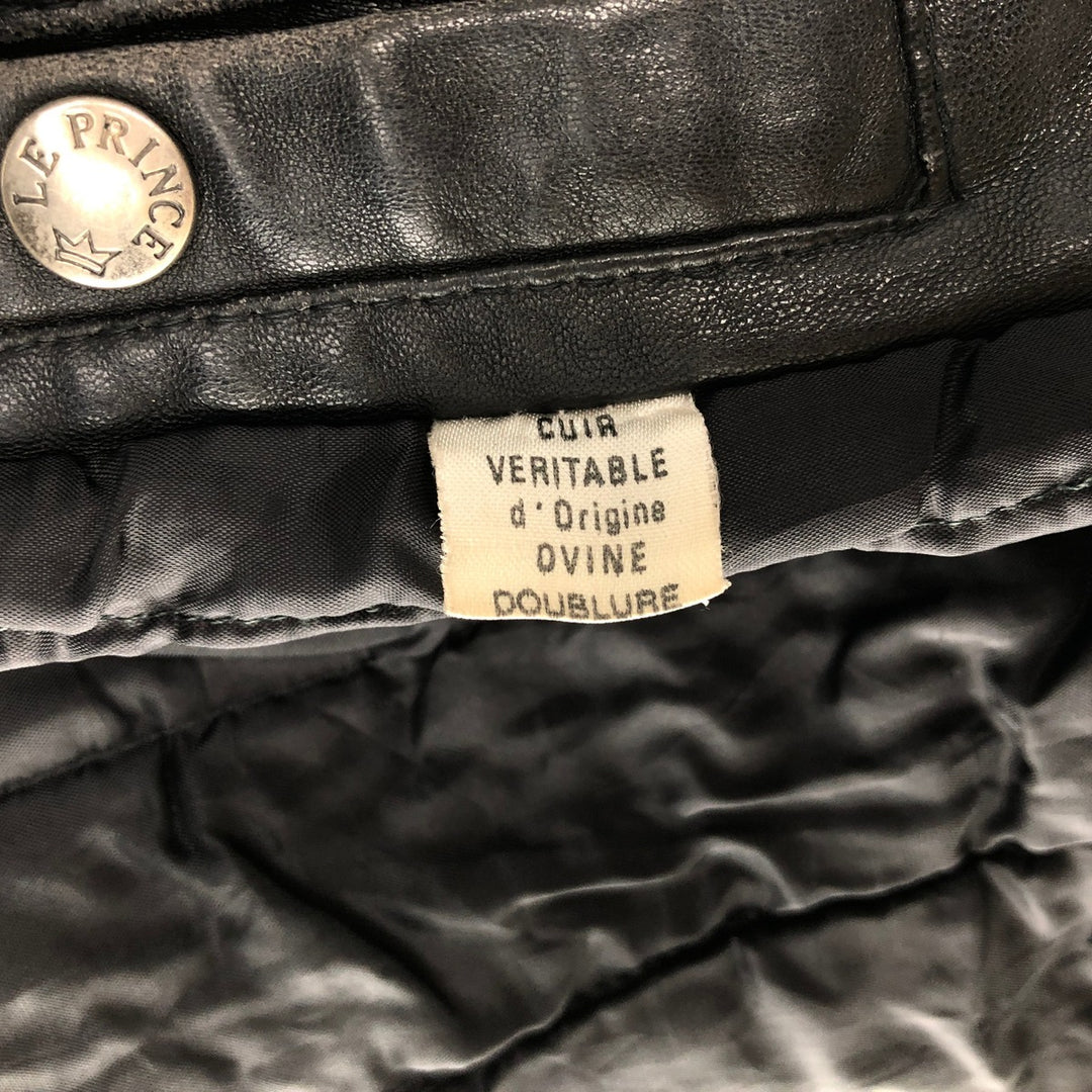 Vintage French leather jacket, size L, men's size L genuine leather black type Vintage Second Hand