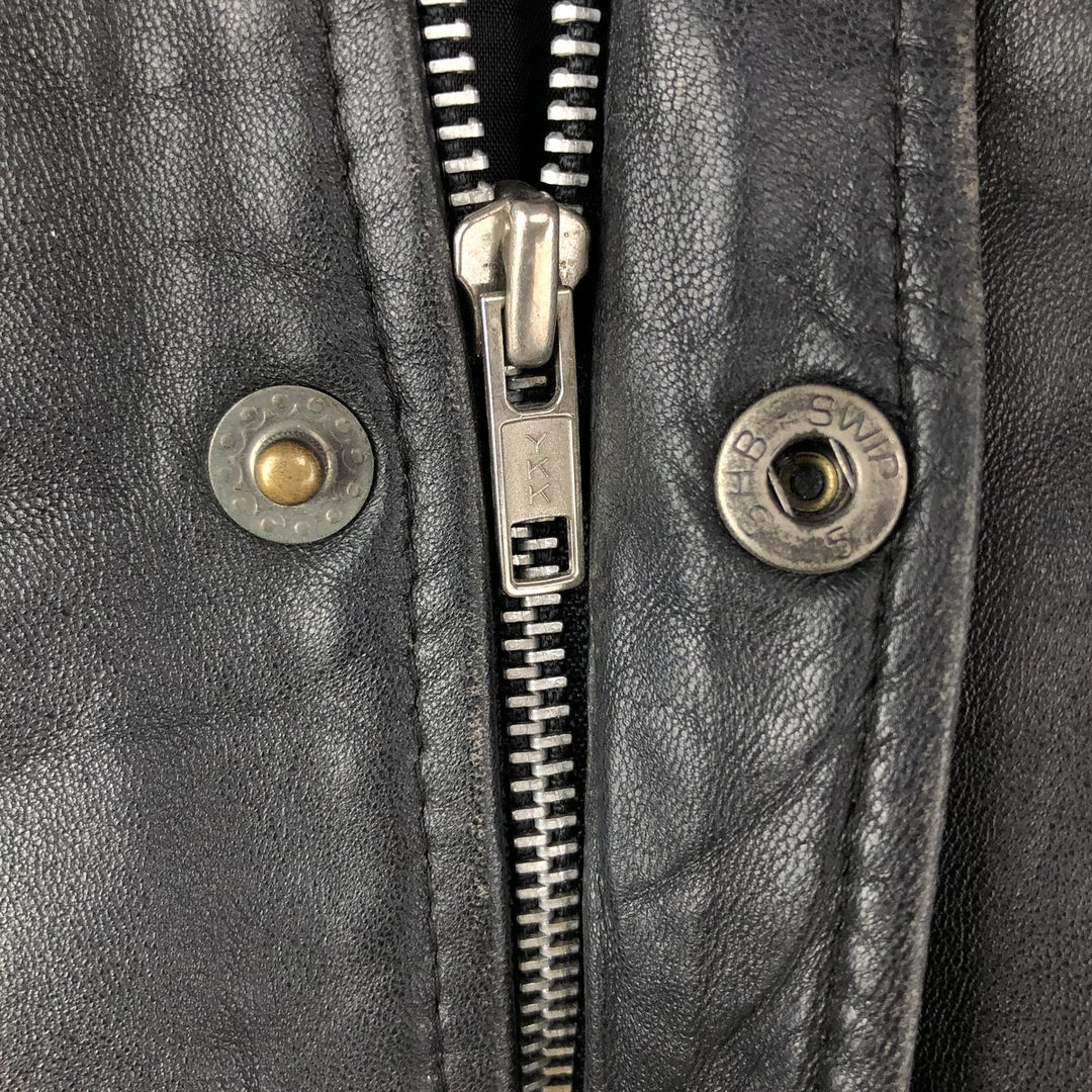 Vintage French leather jacket, size L, men's size L genuine leather black type Vintage Second Hand