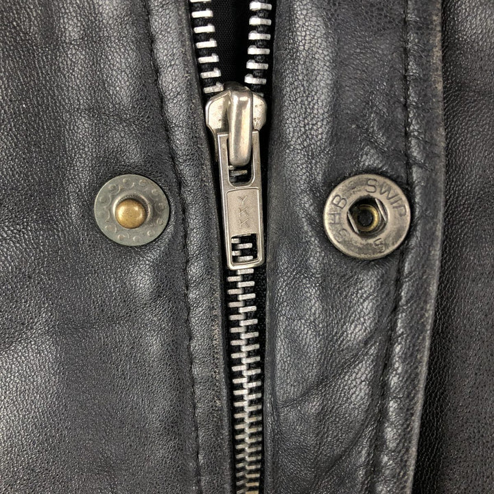 Vintage French leather jacket, size L, men's size L genuine leather black type Vintage Second Hand