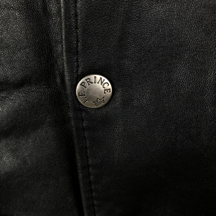 Vintage French leather jacket, size L, men's size L genuine leather black type Vintage Second Hand